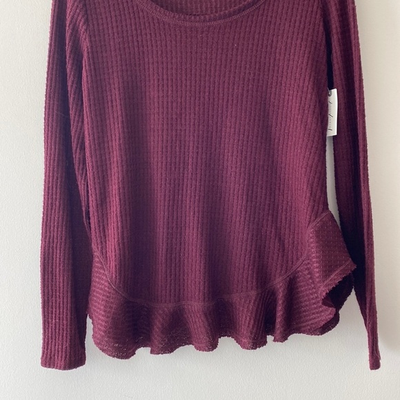 Anthropologie Saturday Sunday Wendy Waffle Tunic in Plum/Maroon - Picture 8 of 11